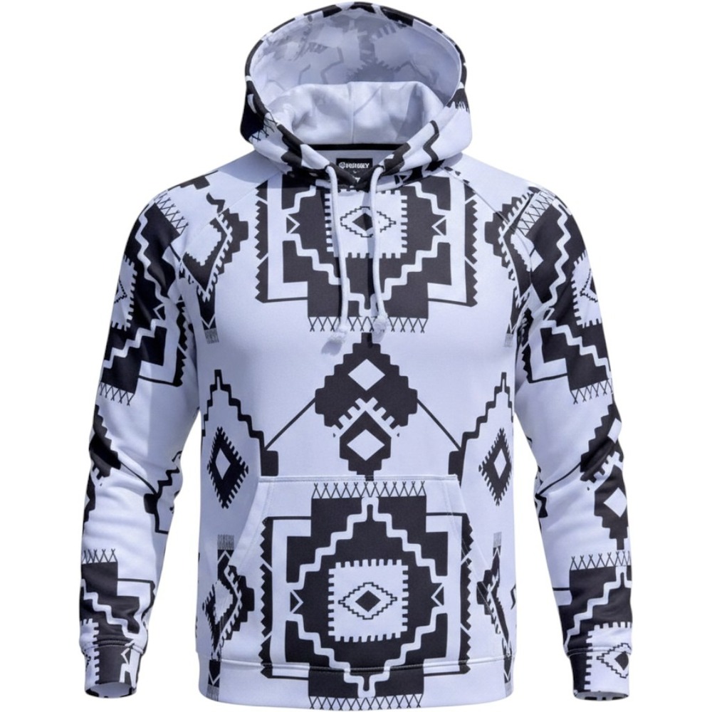 Hooey Chaparral Aztec Pullover Hoodie Black White Western Mens Size XL